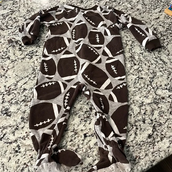 Carters Fleece Footed Football Pajamas size 2T EUC - Picture 4 of 4